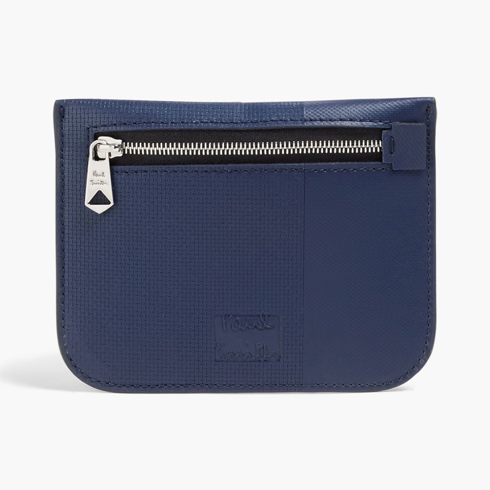 PAUL SMITH Navy Blue Textured Leather Cardholder - Made in Italy - NEW WITH TAGS